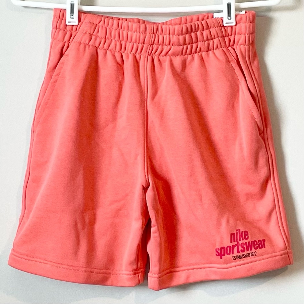 NEW Nike Boys French Terry Shorts Size M University Red Fleece Athletic Sports